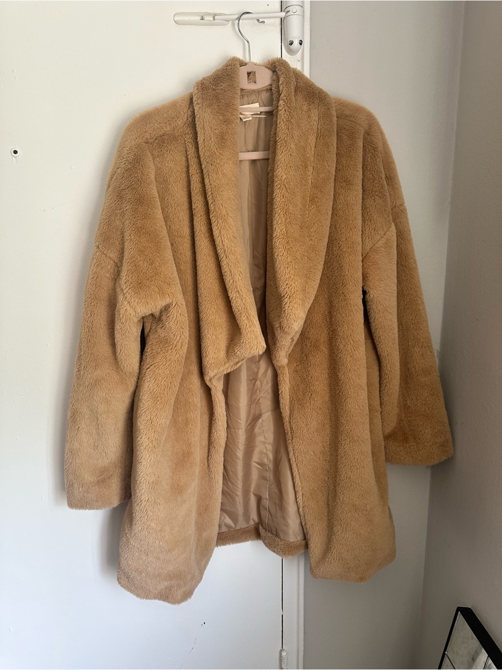 Light brown faux fur jacket - Size XL